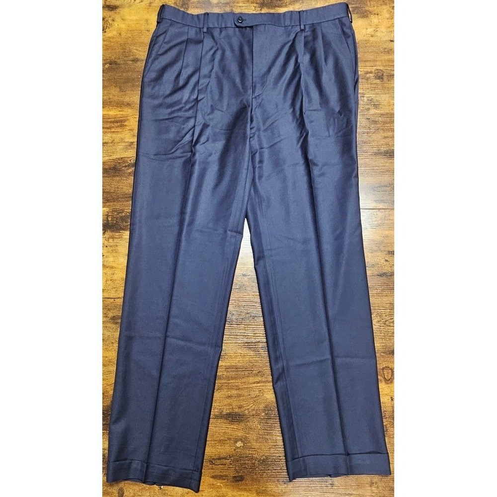 Zanella Bennett Dress Pants Navy Blue 100% Wool Men's Size 40x34
